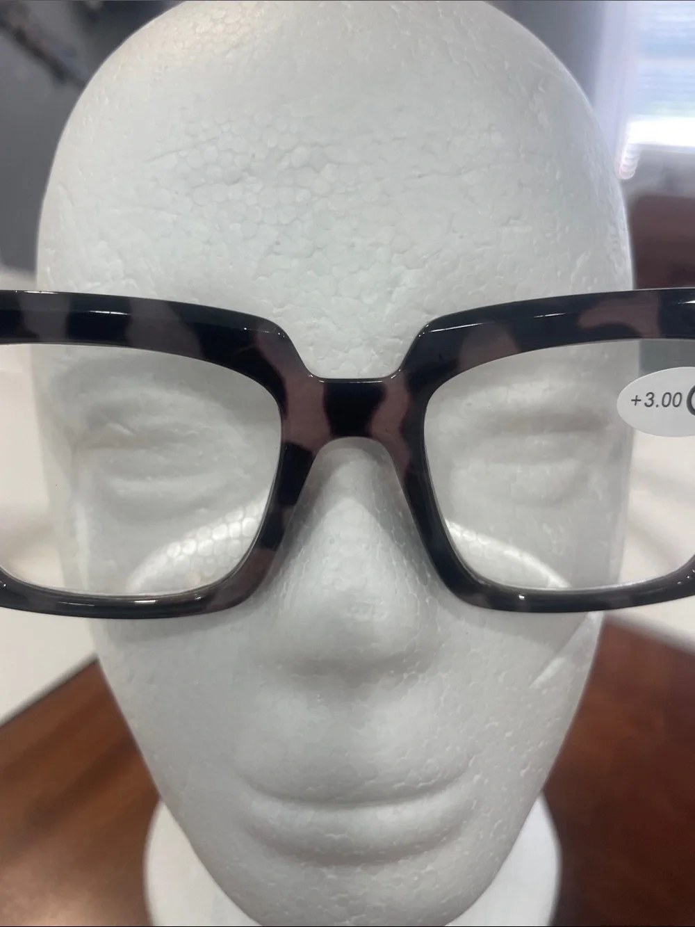Tortoiseshell Oversized Square Reading Glasses - +3.00